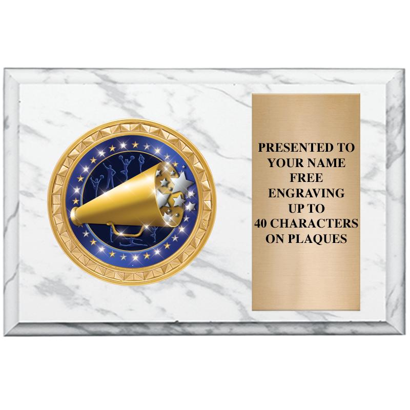 6" X 4" WHITE MBL INSERT PLQ