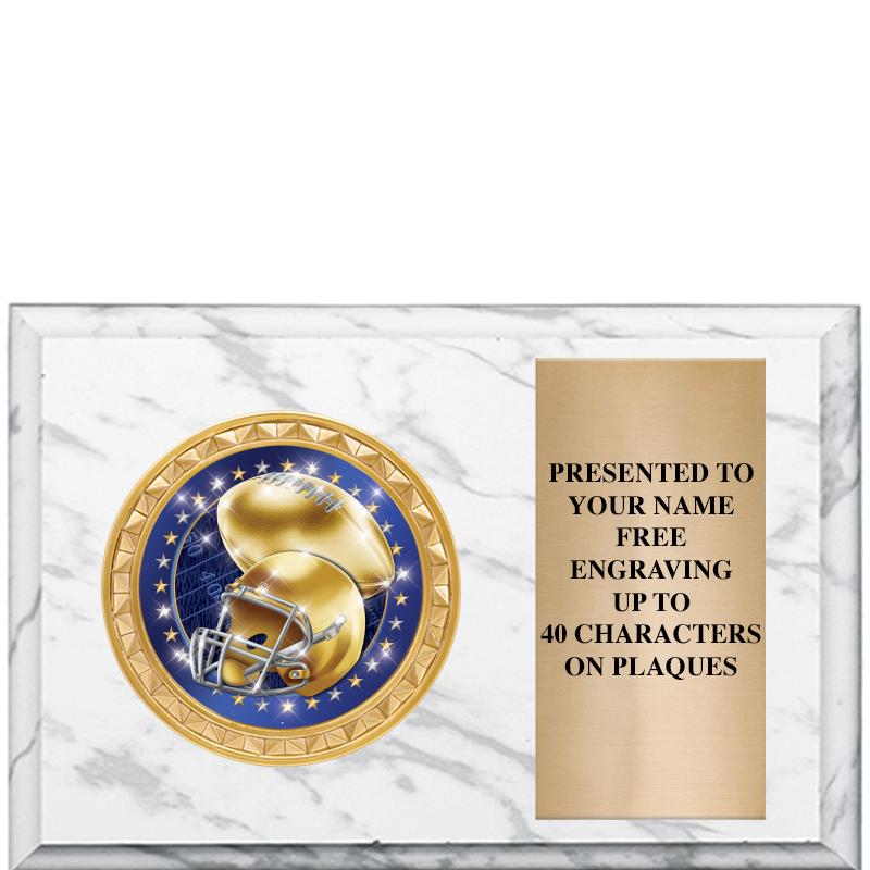 6" X 4" WHITE MBL INSERT PLQ