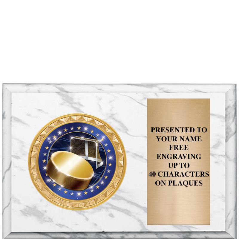 6" X 4" WHITE MBL INSERT PLQ