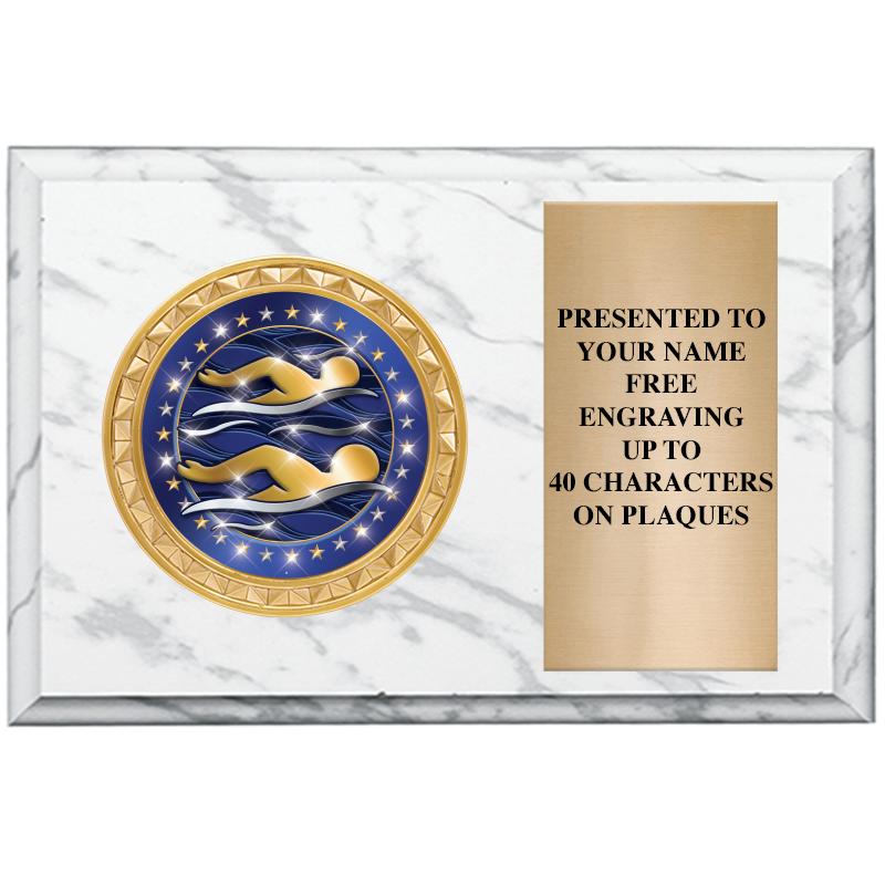 6" X 4" WHITE MBL INSERT PLQ