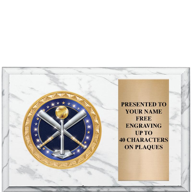 6" X 4" WHITE MBL INSERT PLQ