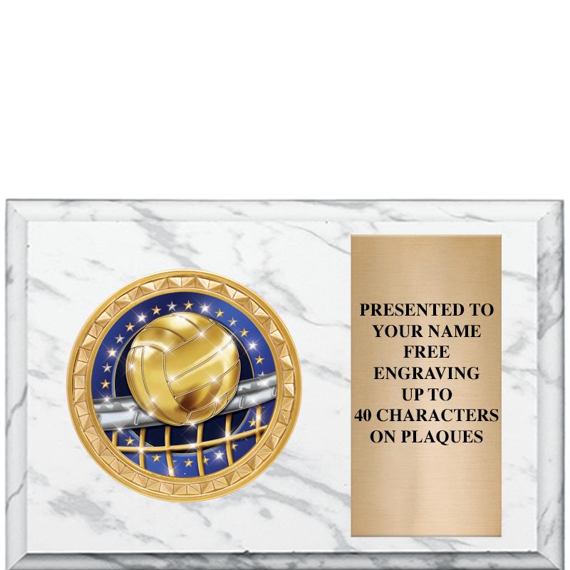 6" X 4" WHITE MBL INSERT PLQ