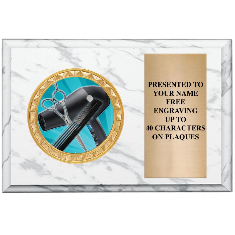 6" X 4" WHITE MBL INSERT PLQ