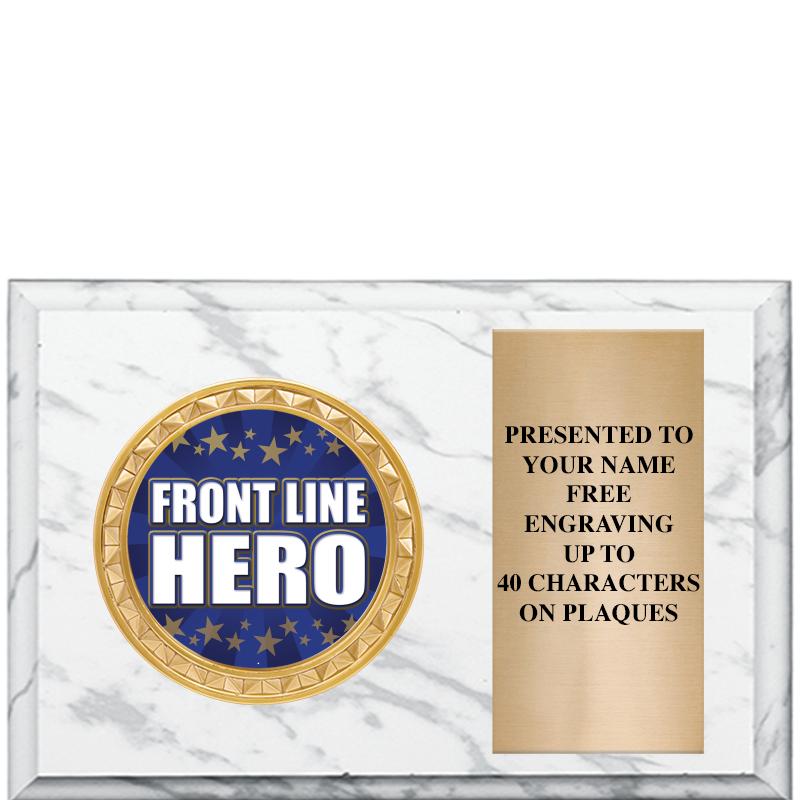 6" X 4" WHITE MBL INSERT PLQ