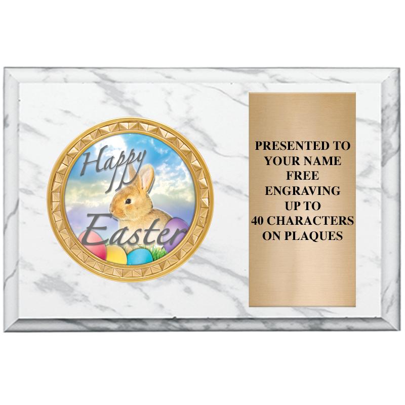 6" X 4" WHITE MBL INSERT PLQ