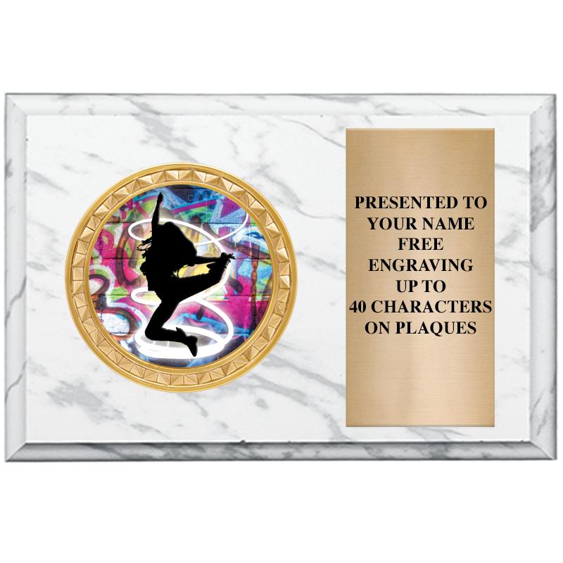 6" X 4" WHITE MBL INSERT PLQ