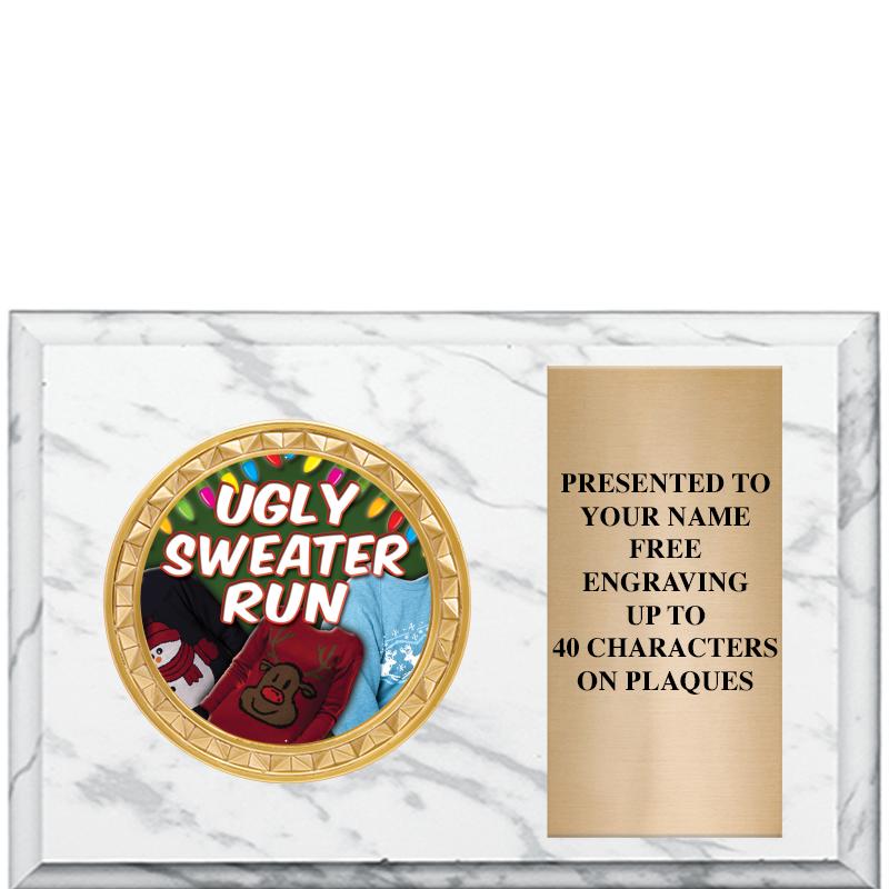 6" X 4" WHITE MBL INSERT PLQ