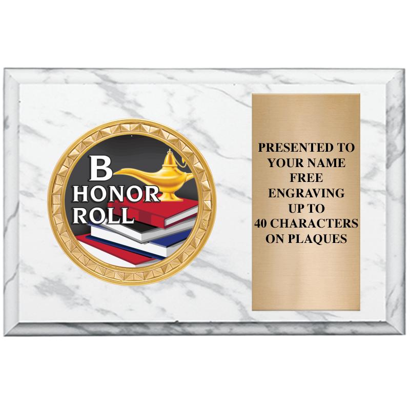 6" X 4" WHITE MBL INSERT PLQ