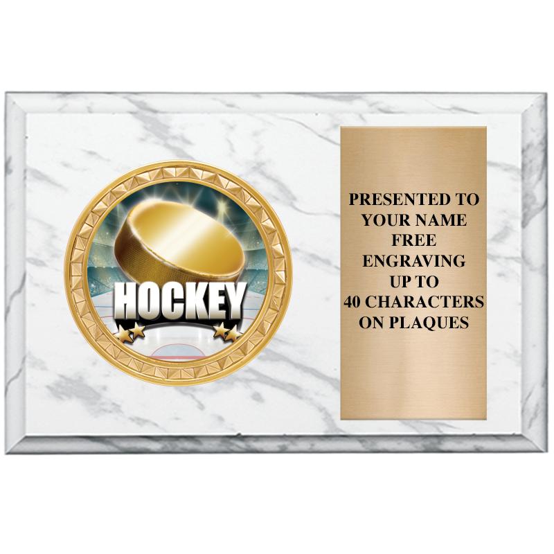 6" X 4" WHITE MBL INSERT PLQ