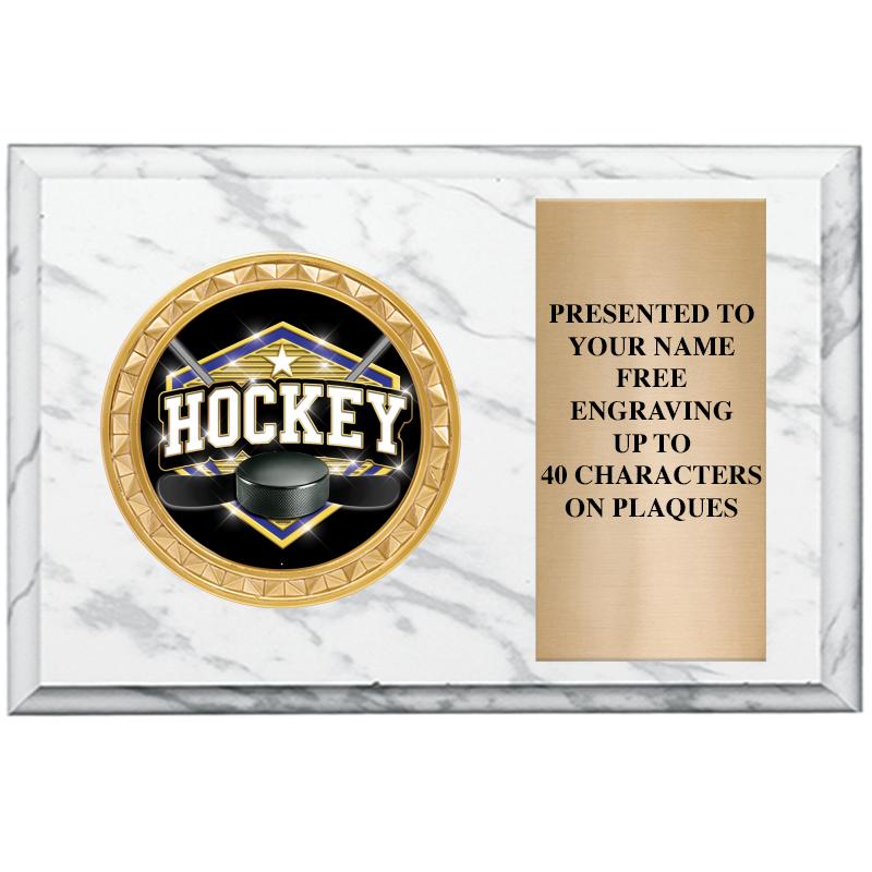 6" X 4" WHITE MBL INSERT PLQ