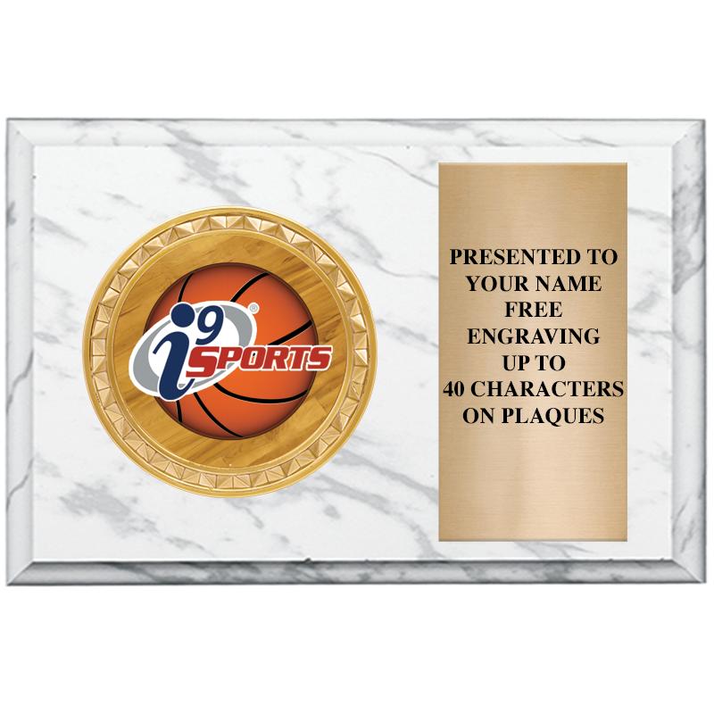 6" X 4" WHITE MBL INSERT PLQ