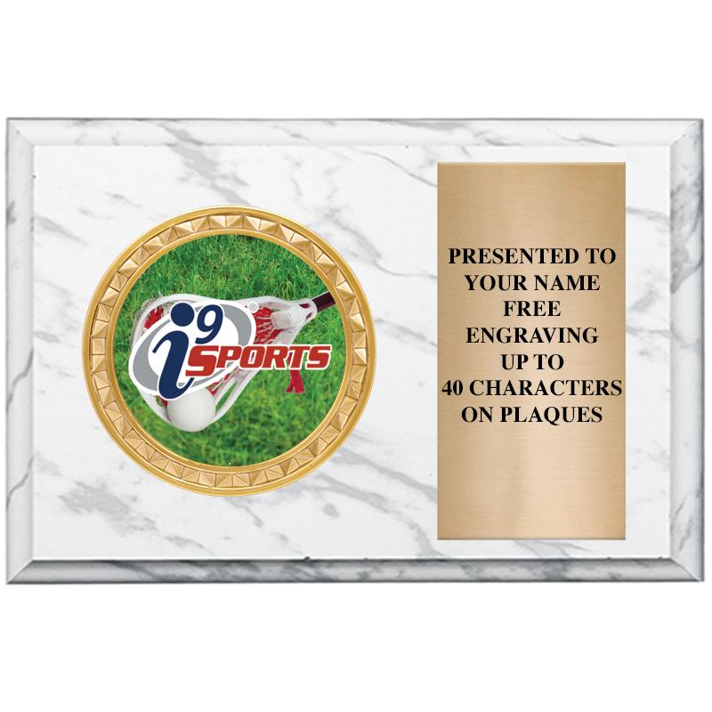 6" X 4" WHITE MBL INSERT PLQ