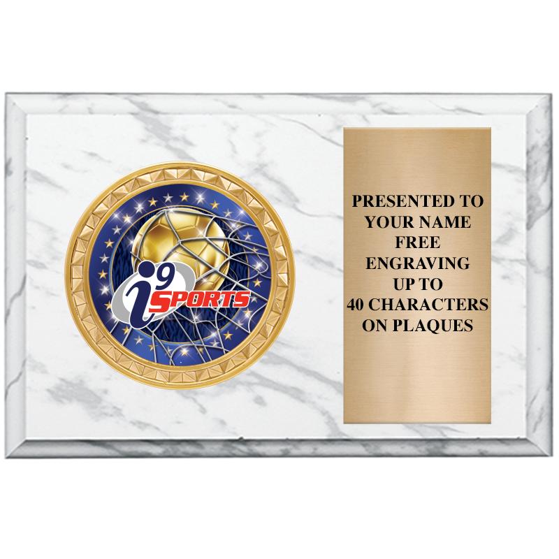 6" X 4" WHITE MBL INSERT PLQ