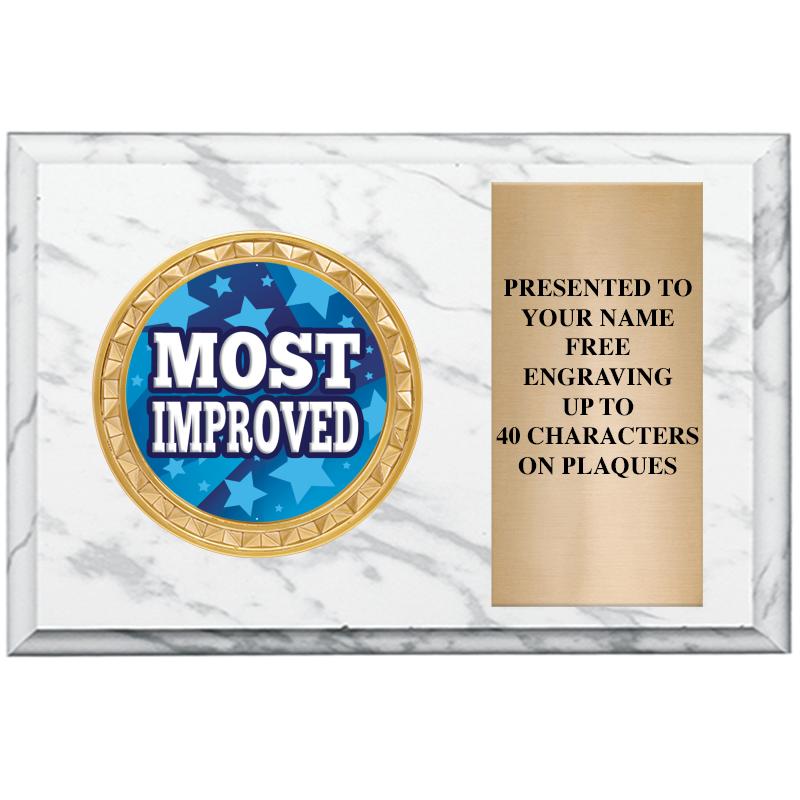 6" X 4" WHITE MBL INSERT PLQ