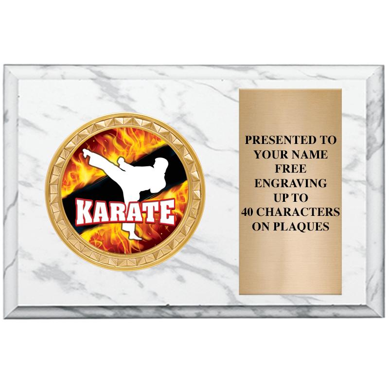 6" X 4" WHITE MBL INSERT PLQ