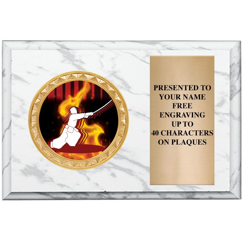 6" X 4" WHITE MBL INSERT PLQ