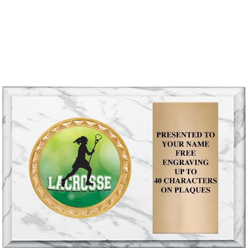 6" X 4" WHITE MBL INSERT PLQ