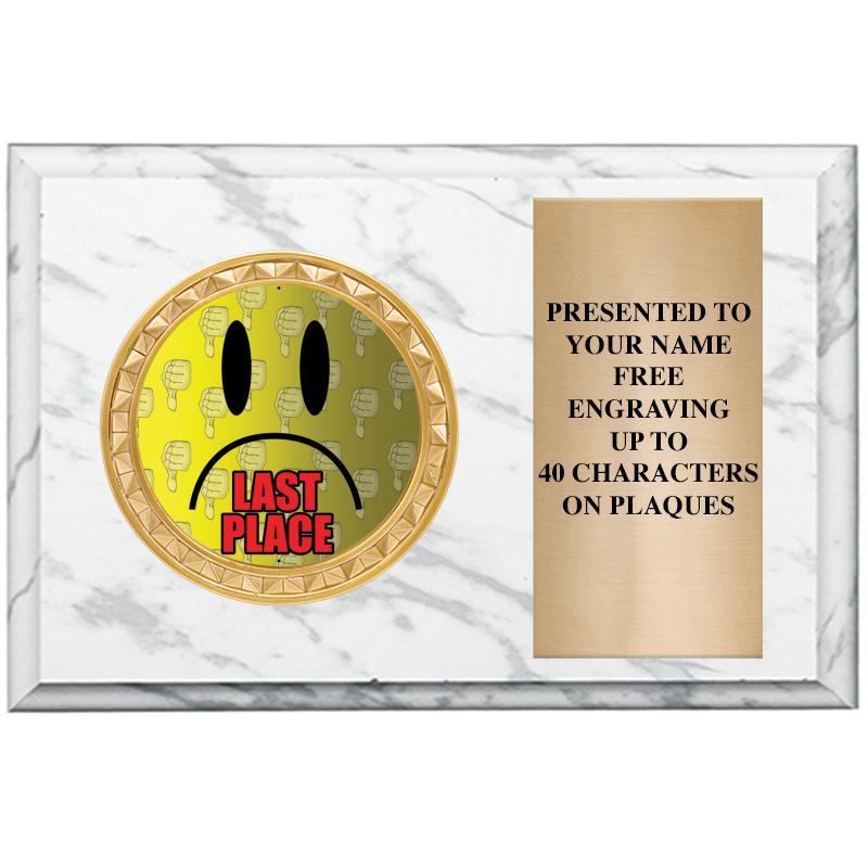 6" X 4" WHITE MBL INSERT PLQ