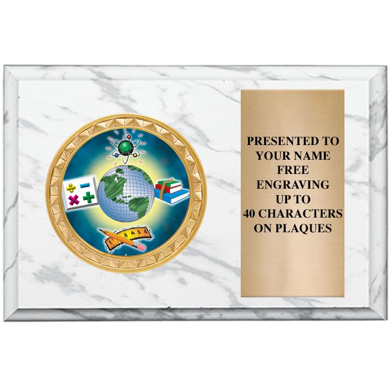 6" X 4" WHITE MBL INSERT PLQ