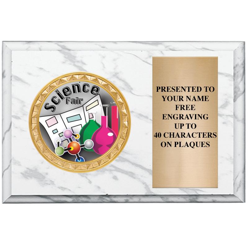 6" X 4" WHITE MBL INSERT PLQ