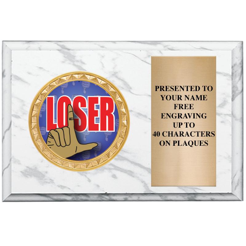 6" X 4" WHITE MBL INSERT PLQ