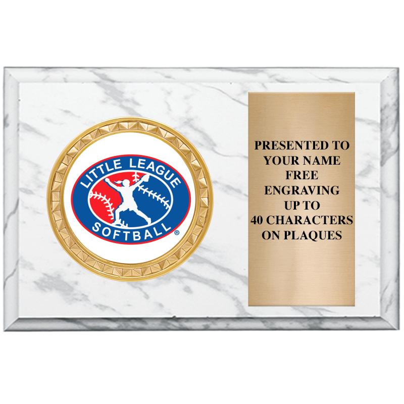 6" X 4" WHITE MBL INSERT PLQ