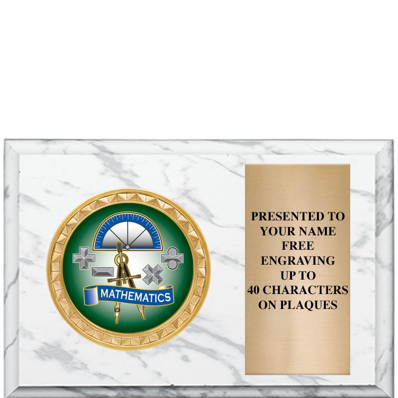 6" X 4" WHITE MBL INSERT PLQ