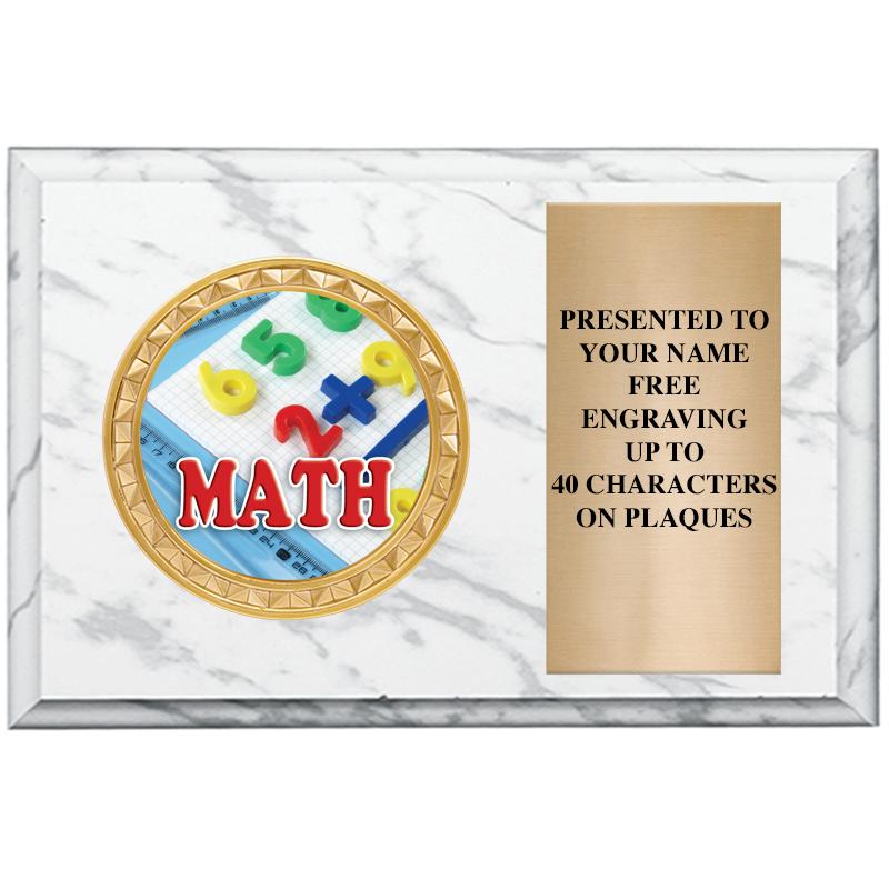 6" X 4" WHITE MBL INSERT PLQ