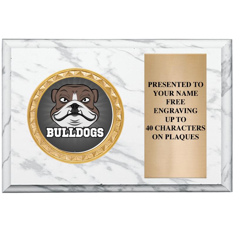 6" X 4" WHITE MBL INSERT PLQ