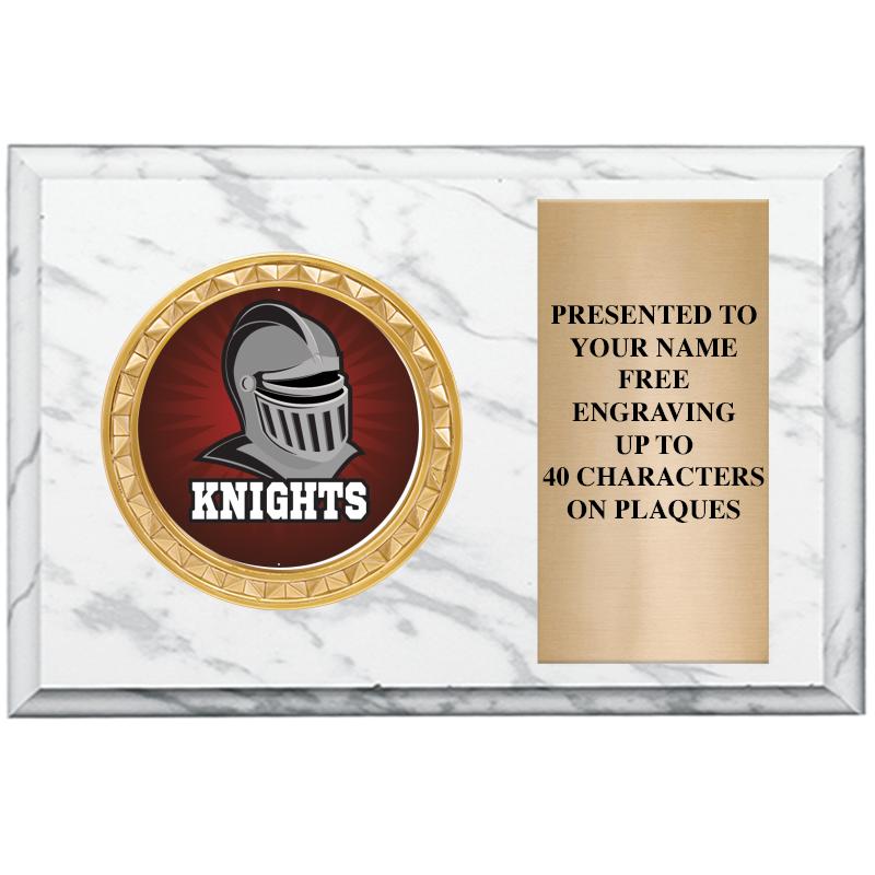 6" X 4" WHITE MBL INSERT PLQ