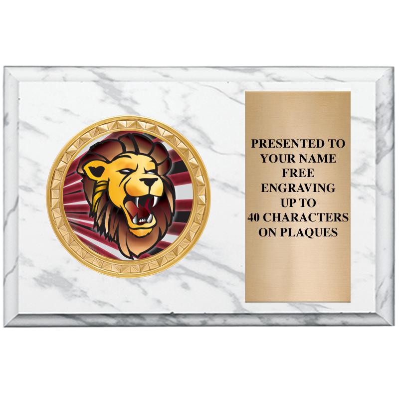 6" X 4" WHITE MBL INSERT PLQ