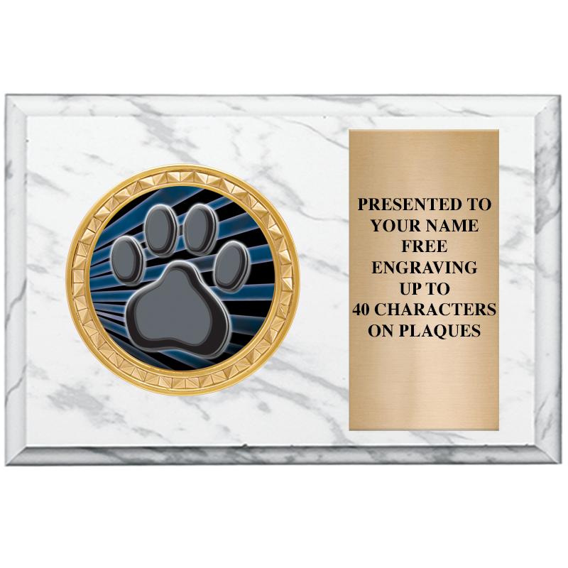 6" X 4" WHITE MBL INSERT PLQ