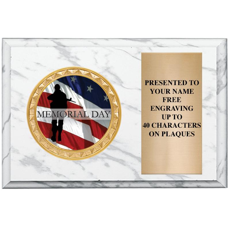 6" X 4" WHITE MBL INSERT PLQ