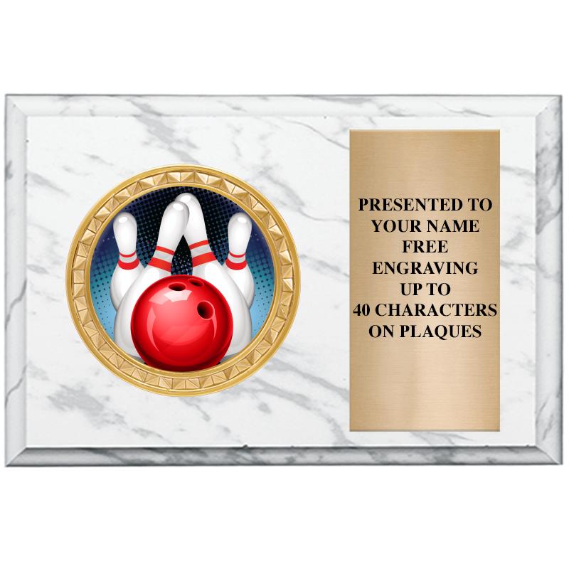 6" X 4" WHITE MBL INSERT PLQ