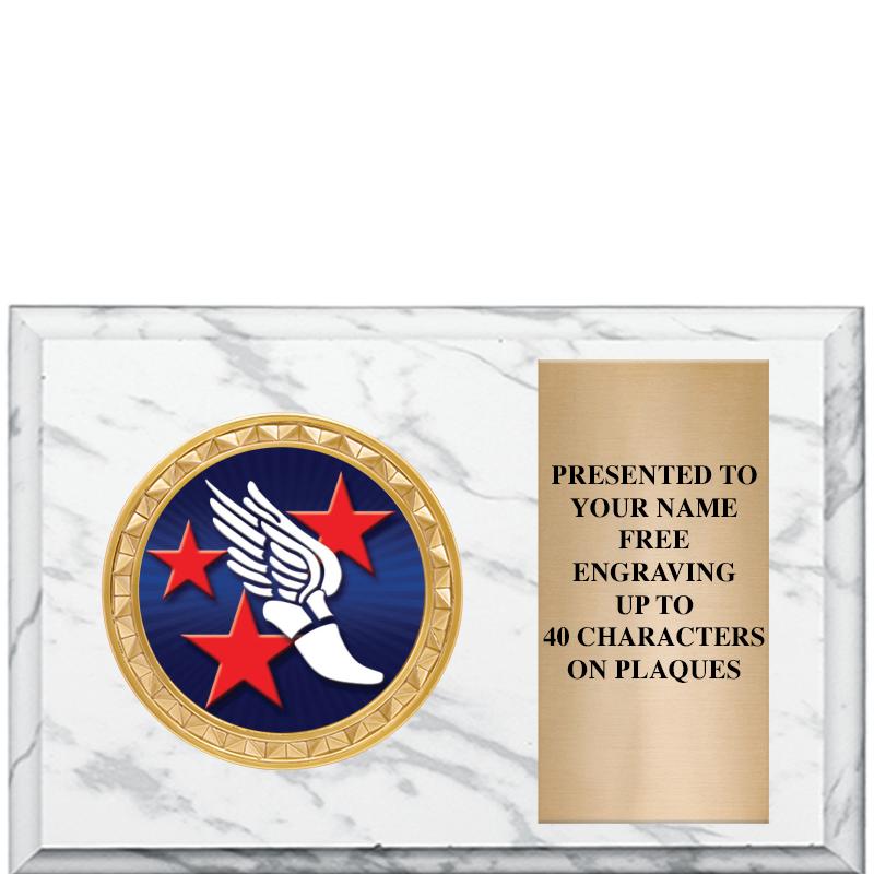 6" X 4" WHITE MBL INSERT PLQ