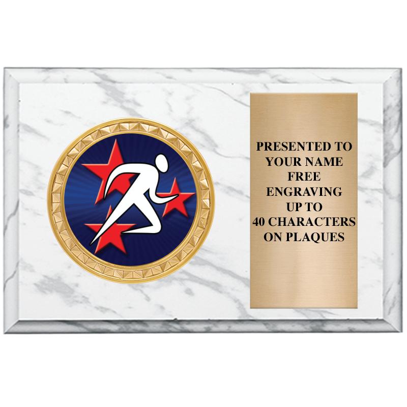 6" X 4" WHITE MBL INSERT PLQ