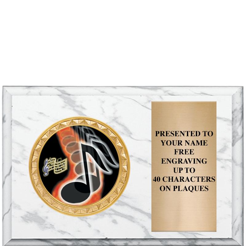 6" X 4" WHITE MBL INSERT PLQ