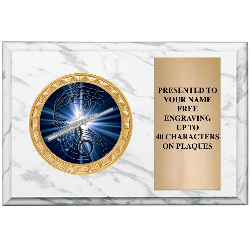 6" X 4" WHITE MBL INSERT PLQ