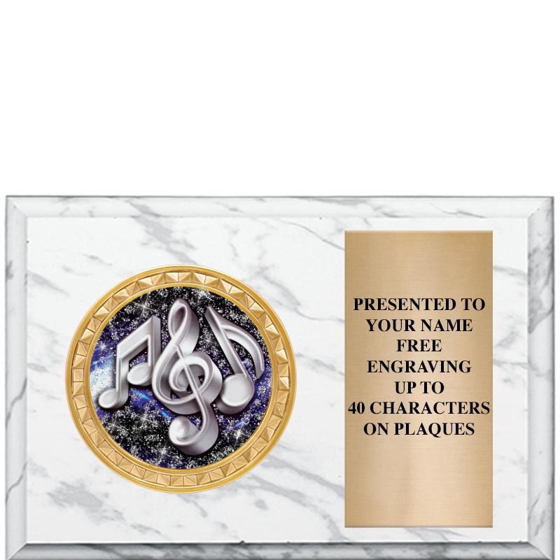 6" X 4" WHITE MBL INSERT PLQ