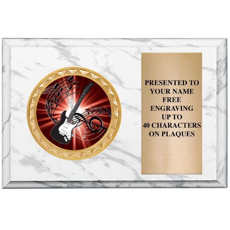 6" X 4" WHITE MBL INSERT PLQ