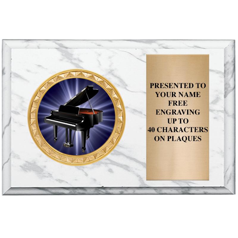 6" X 4" WHITE MBL INSERT PLQ