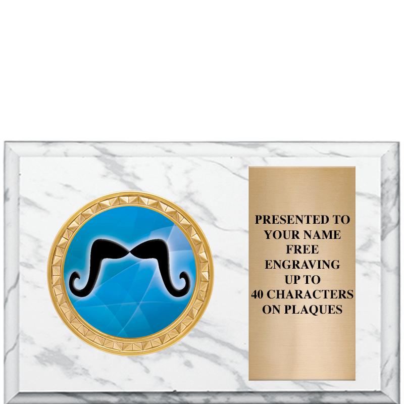 6" X 4" WHITE MBL INSERT PLQ