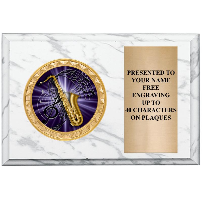 6" X 4" WHITE MBL INSERT PLQ