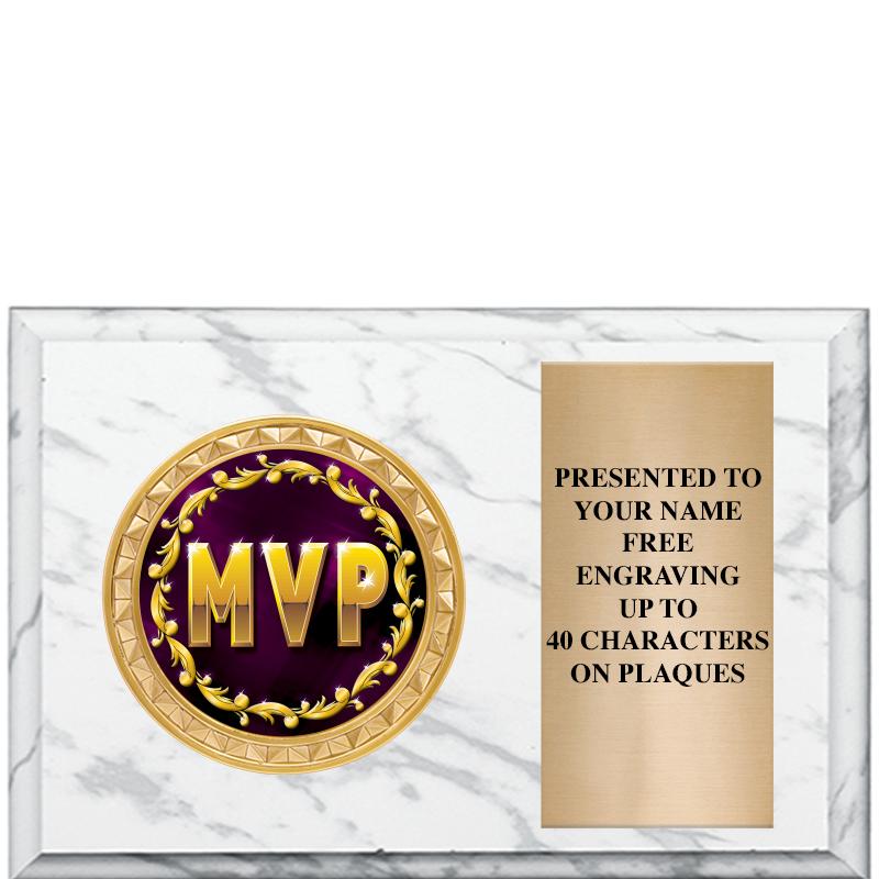 6" X 4" WHITE MBL INSERT PLQ