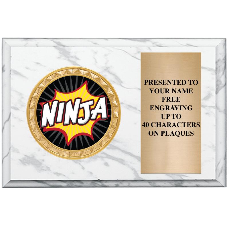 6" X 4" WHITE MBL INSERT PLQ