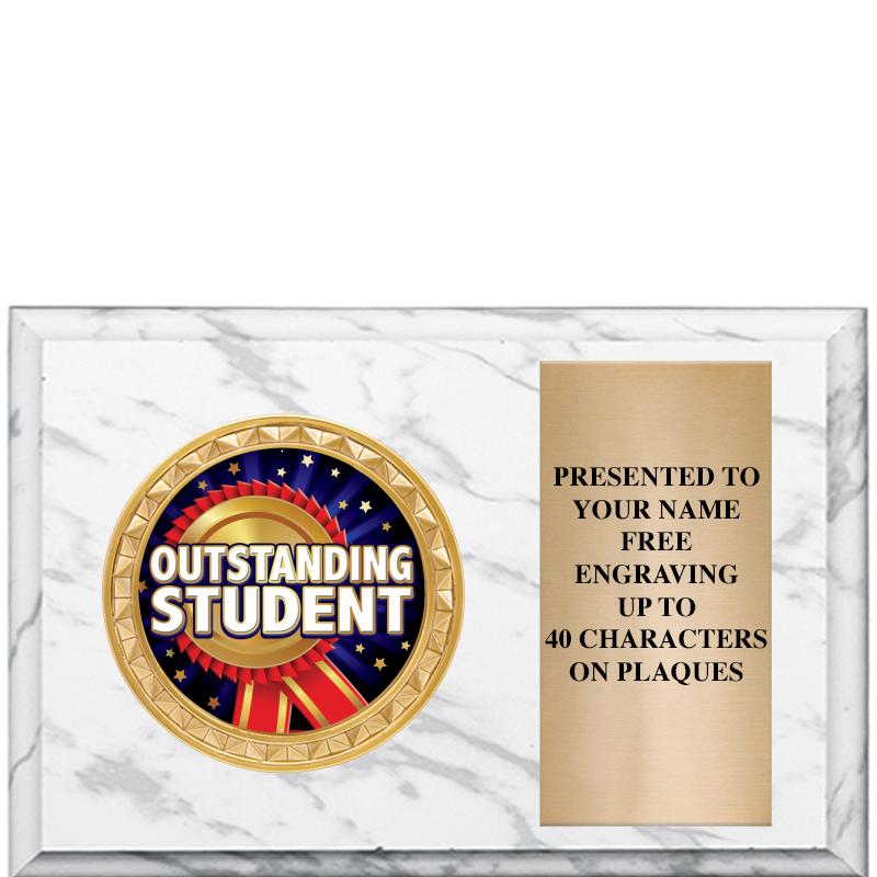 6" X 4" WHITE MBL INSERT PLQ