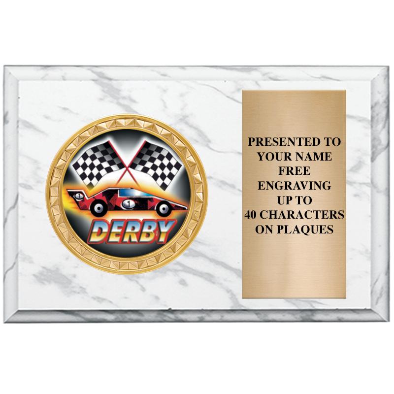 6" X 4" WHITE MBL INSERT PLQ