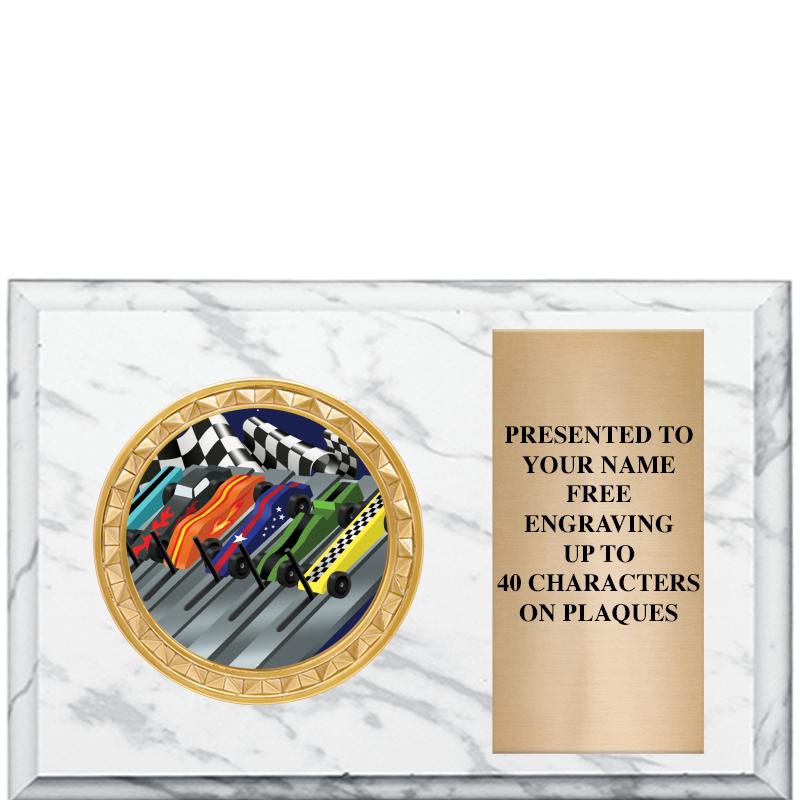 6" X 4" WHITE MBL INSERT PLQ