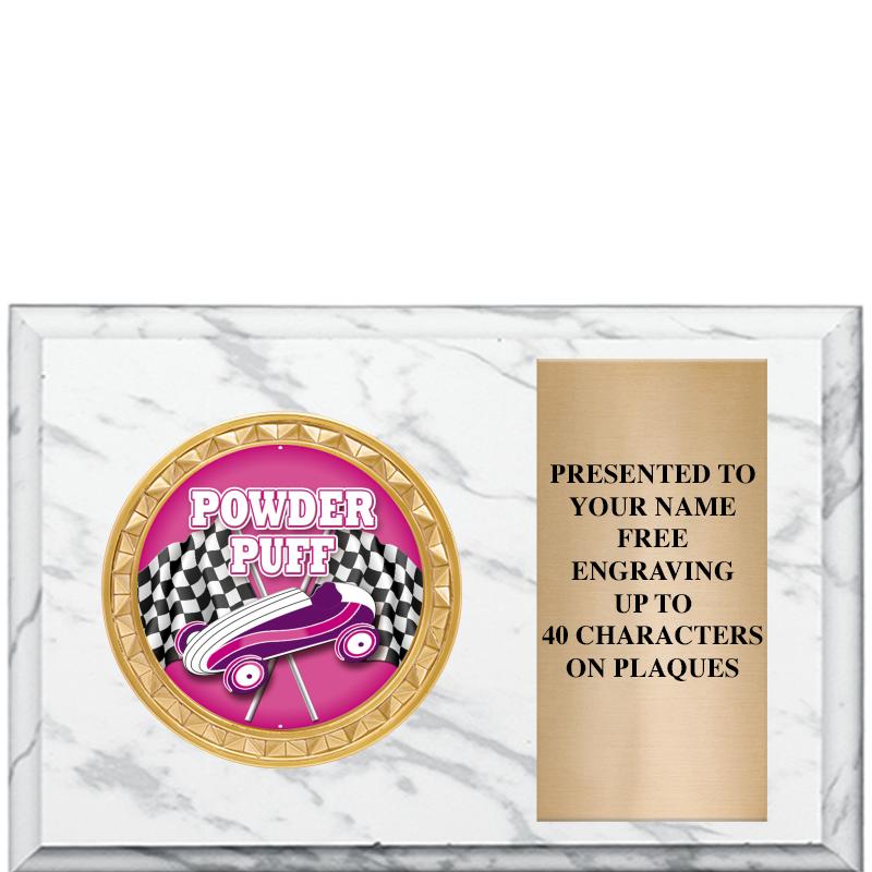 6" X 4" WHITE MBL INSERT PLQ