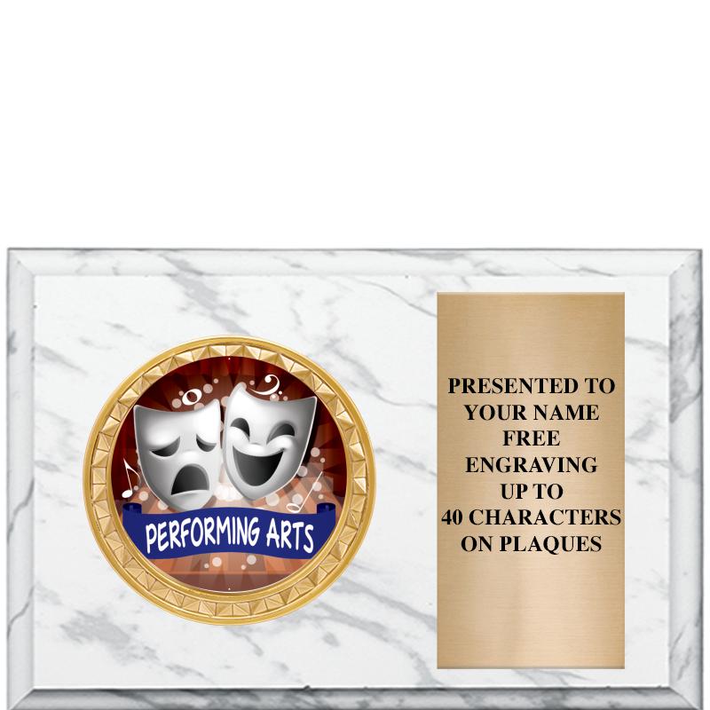 6" X 4" WHITE MBL INSERT PLQ